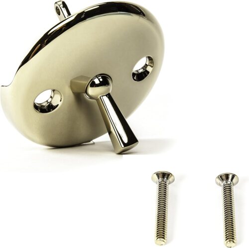 PF WaterWorks Bath Tub/Bathtub Drain Trip Lever Overflow Face Plate with Matching Screw for Waste and Overflow