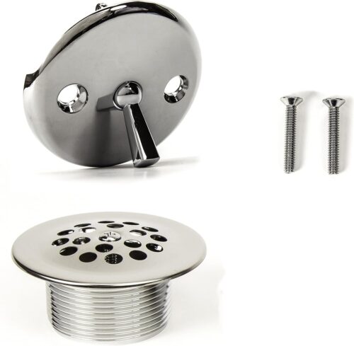 PF WaterWorks Bathtub Drain Assembly (Drainshoe, Traditional Strainer & Trip Lever Waste & Overflow Face Plate)