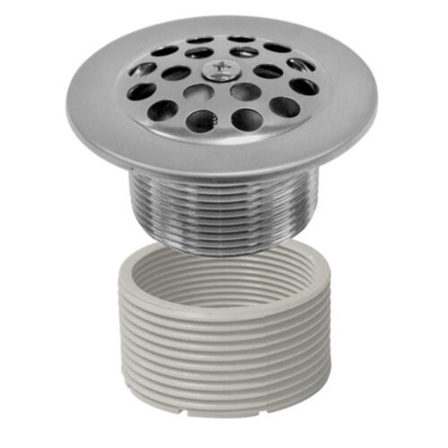 Bathtub Drain Assembly with Strainer Cover, Drainshoe, 1-3/8" Threaded Adapter
